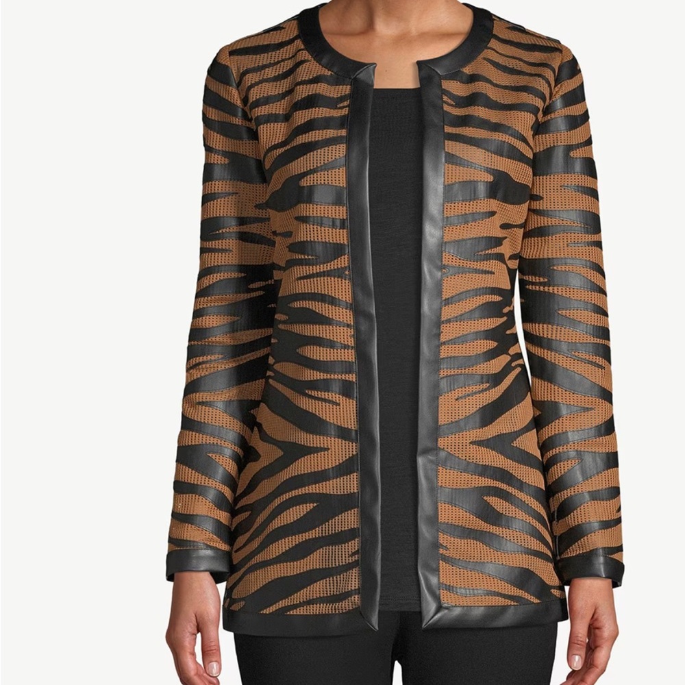 Chico’s Striped Mesh Jacket (NWT)